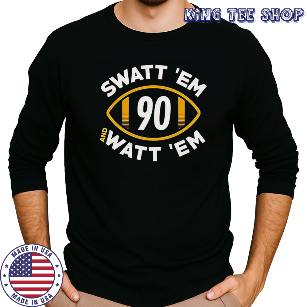 Swatt Em And Watt Em 90 Pittsburgh Football T-Shirt Long Sleeved
